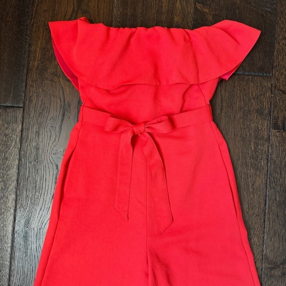 Babaton Red Ruffle Jumpsuit - Picture 2 of 8